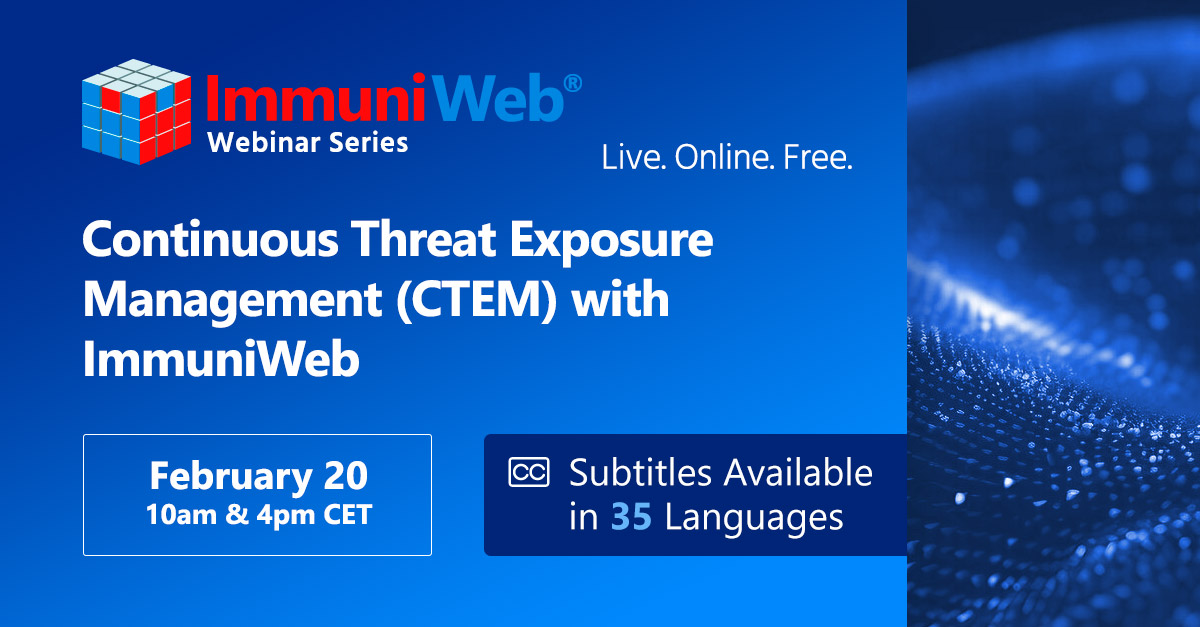 Continuous Threat Exposure Management (CTEM) with ImmuniWeb