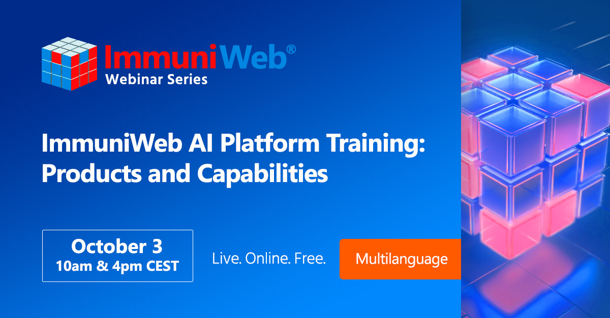 ImmuniWeb AI Platform Training: Products and Capabilities