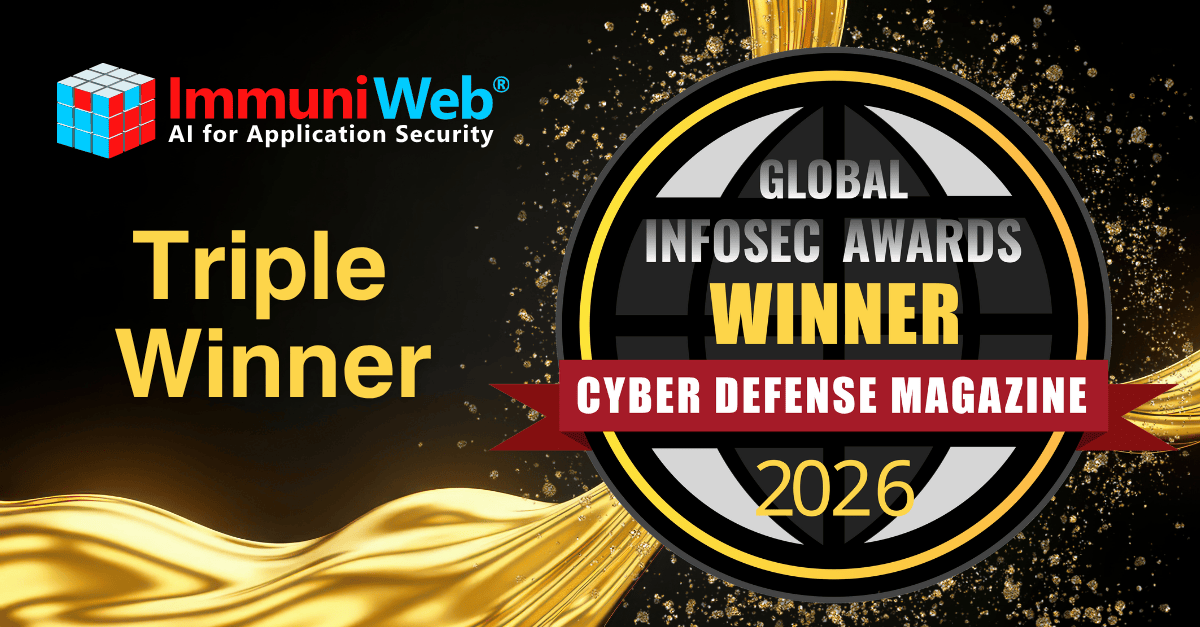 ImmuniWeb is a Triple Winner of the Global InfoSec Awards at RSAC 2026 ImmuniWeb is a Triple Winner of the Global InfoSec Awards at RSAC 2026