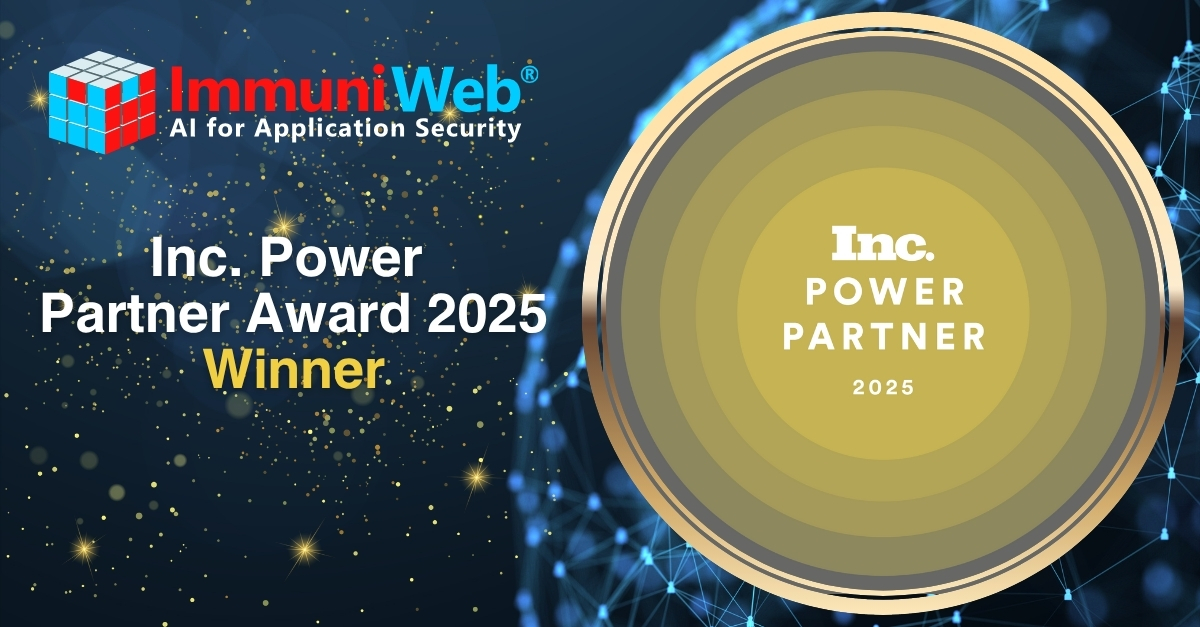 ImmuniWeb Named a Winner of Inc. Power Partner Award 2025 ImmuniWeb Named a Winner of Inc. Power Partner Award 2025
