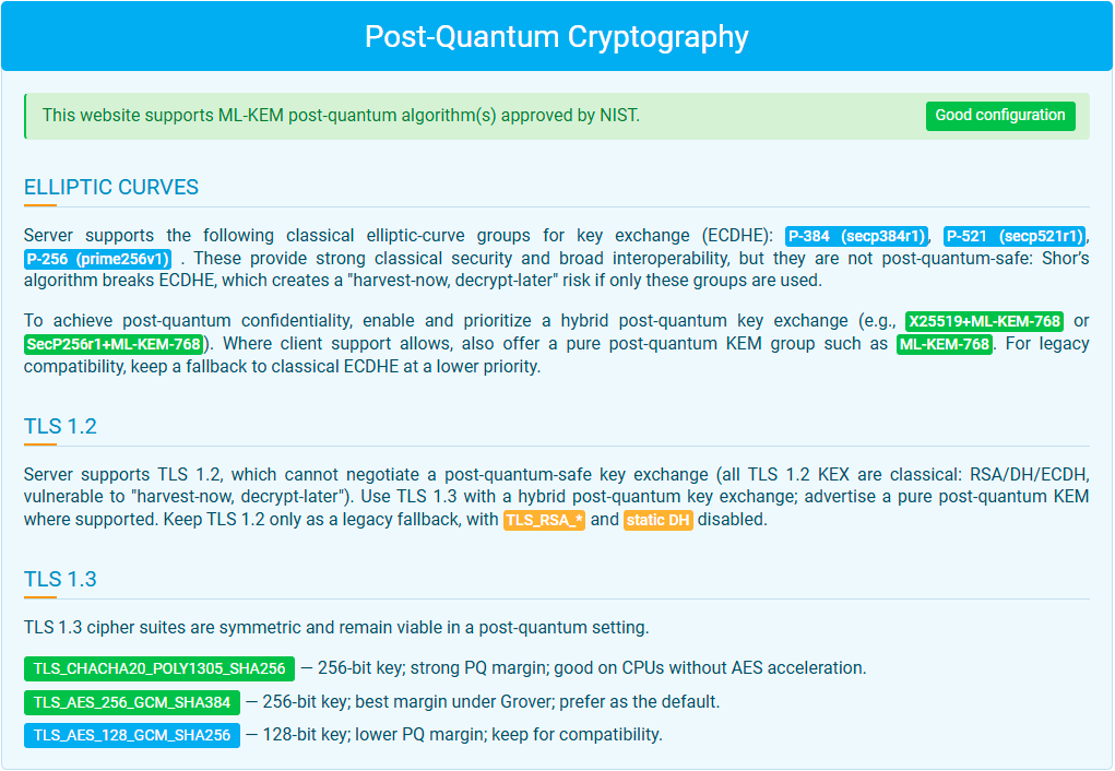 ImmuniWeb Launches a Tool to Test Post-Quantum Cryptography (PQC) in TLS ImmuniWeb Launches a Tool to Test Post-Quantum Cryptography (PQC) in TLS