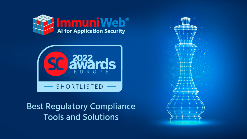 ImmuniWeb Shortlisted for the SC Awards Europe 2022