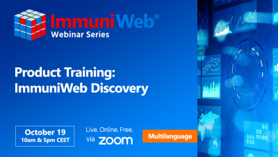 Product Training: ImmuniWeb Discovery — October Session